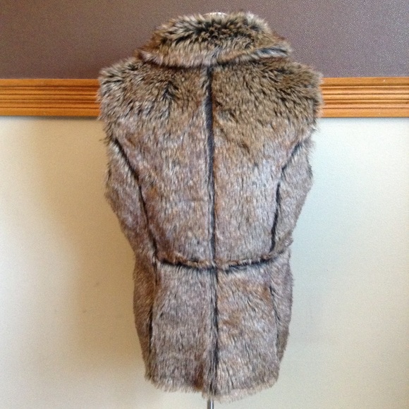REVERSIBLE VEST faux fur and suede S (B6) - Picture 3 of 6